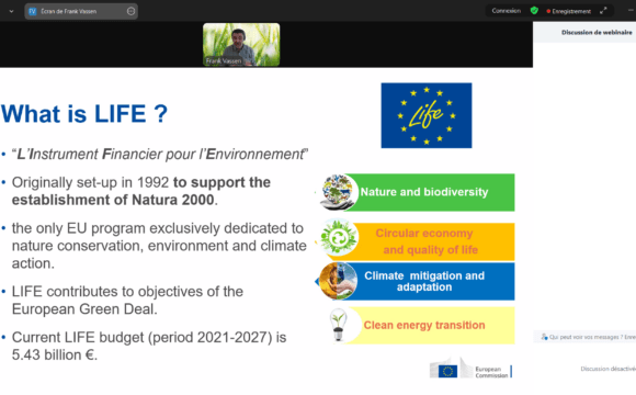 Participation au webinaire européen sur le programme LIFE Participation au webinaire européen sur le programme LIFE